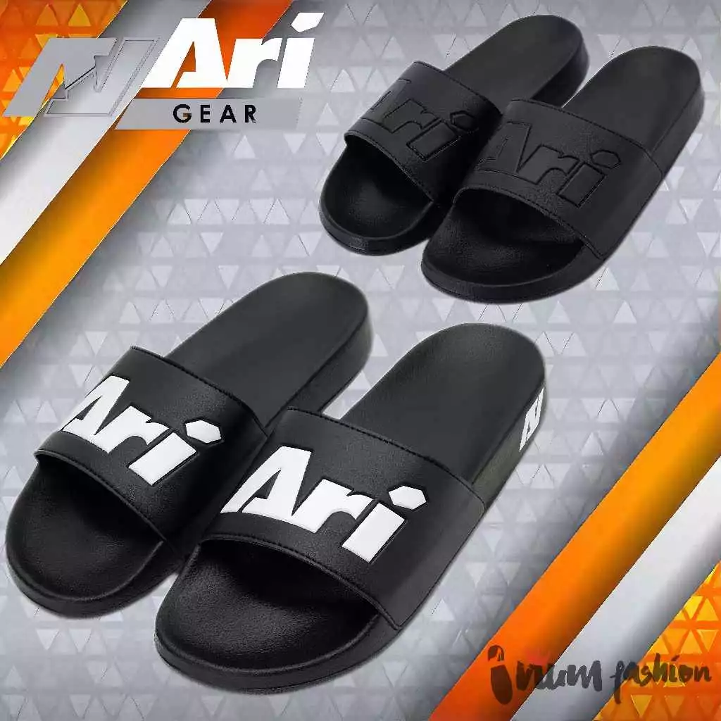 รองเท้าแตะ ARI อาริ SANDALS สีดำ/ขาว สีดำล้วน ของแท้