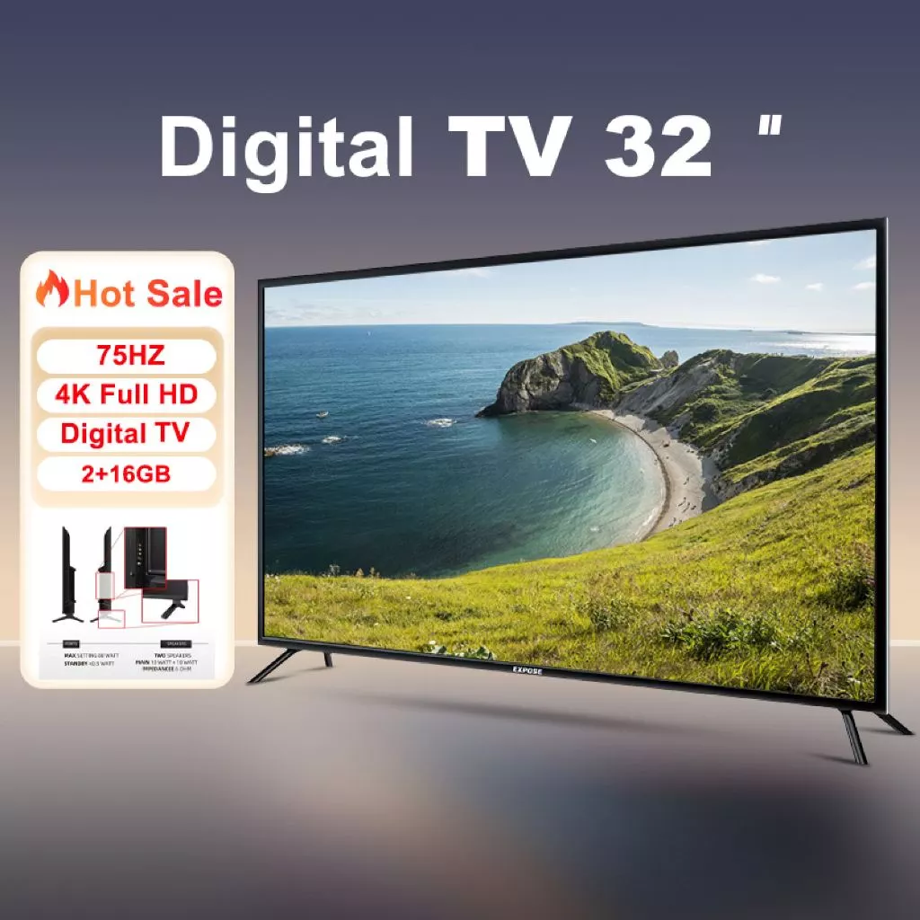ทีวีดิจิตอล 32 นิ้ว DigitalTV 4K LED โทรทัศน์ ทีวีจอแบน สมาร์ททีวี ระบบ Android